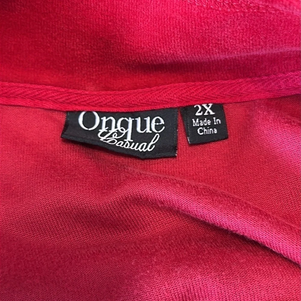 Bundle of Two Onque Casual Zip Up Tops Animal Print and Red Size 2X in GUC - Picture 11 of 17